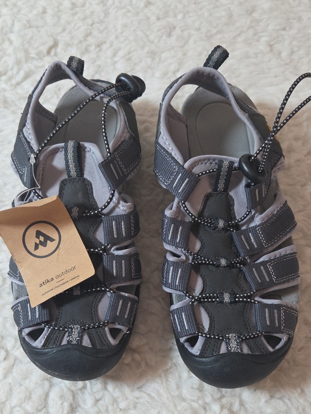 NWT Atika Gray Closet-Toe Outdoor Hiking Sport Sandals Sz 8